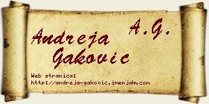 Andreja Gaković vizit kartica
